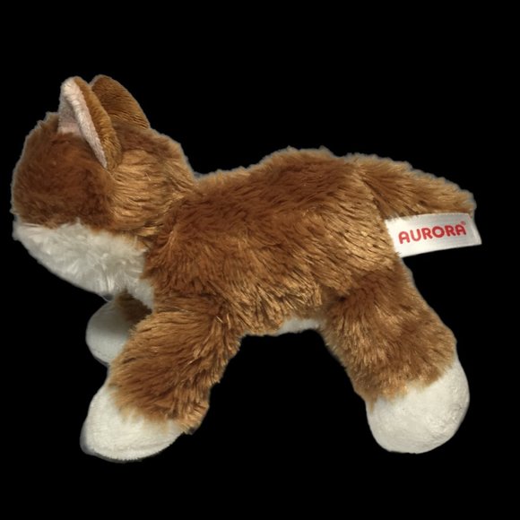 Aurora Kitten Cat Plush Bean Bag Orange White Ginger Stuffed Animal Soft Toy 8" - Picture 3 of 6